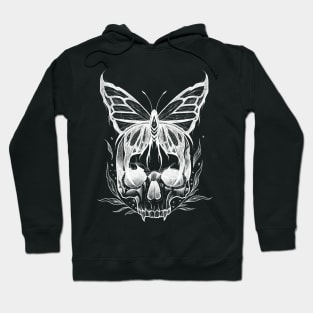 Skull and Butterfly (white version) Hoodie